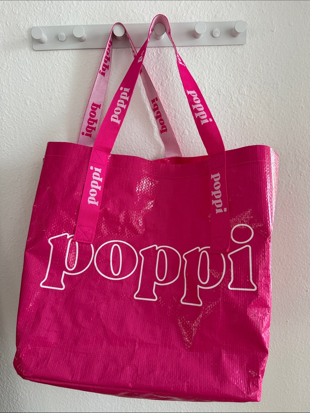 Poppi Bright Pink Logo Tote Bag